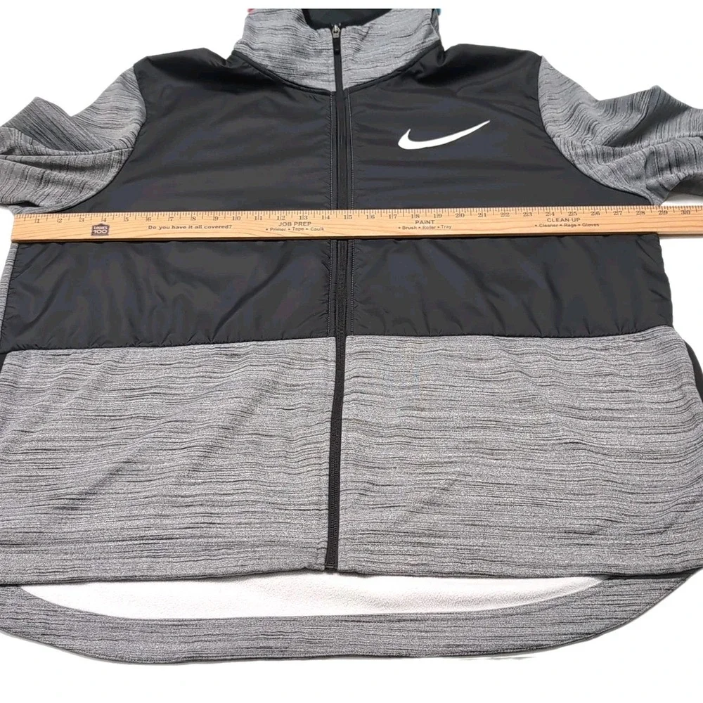 Nike Basketball Dri-FIT Jacket Mens 3XL Gray‎ Black Full Zip Hoodie Pockets